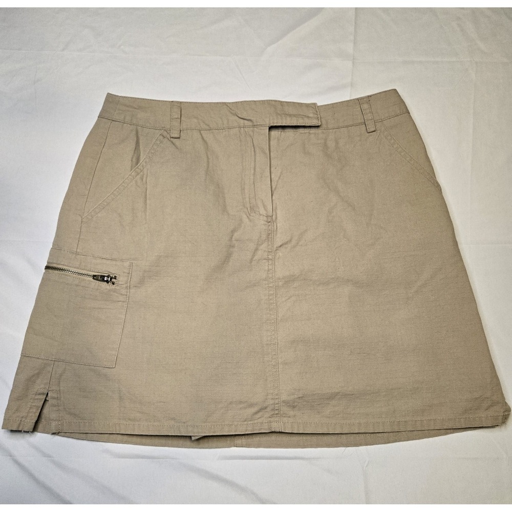 Herman Geist Khaki Skort Size 4 100% Cotton Skirt Pockets Vtg See Notes